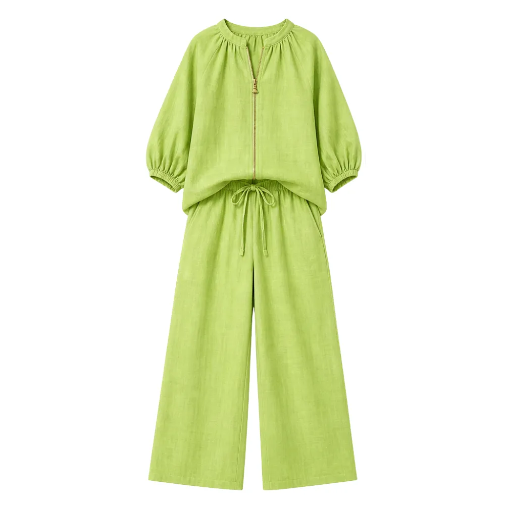 Zip Front Two Piece Set