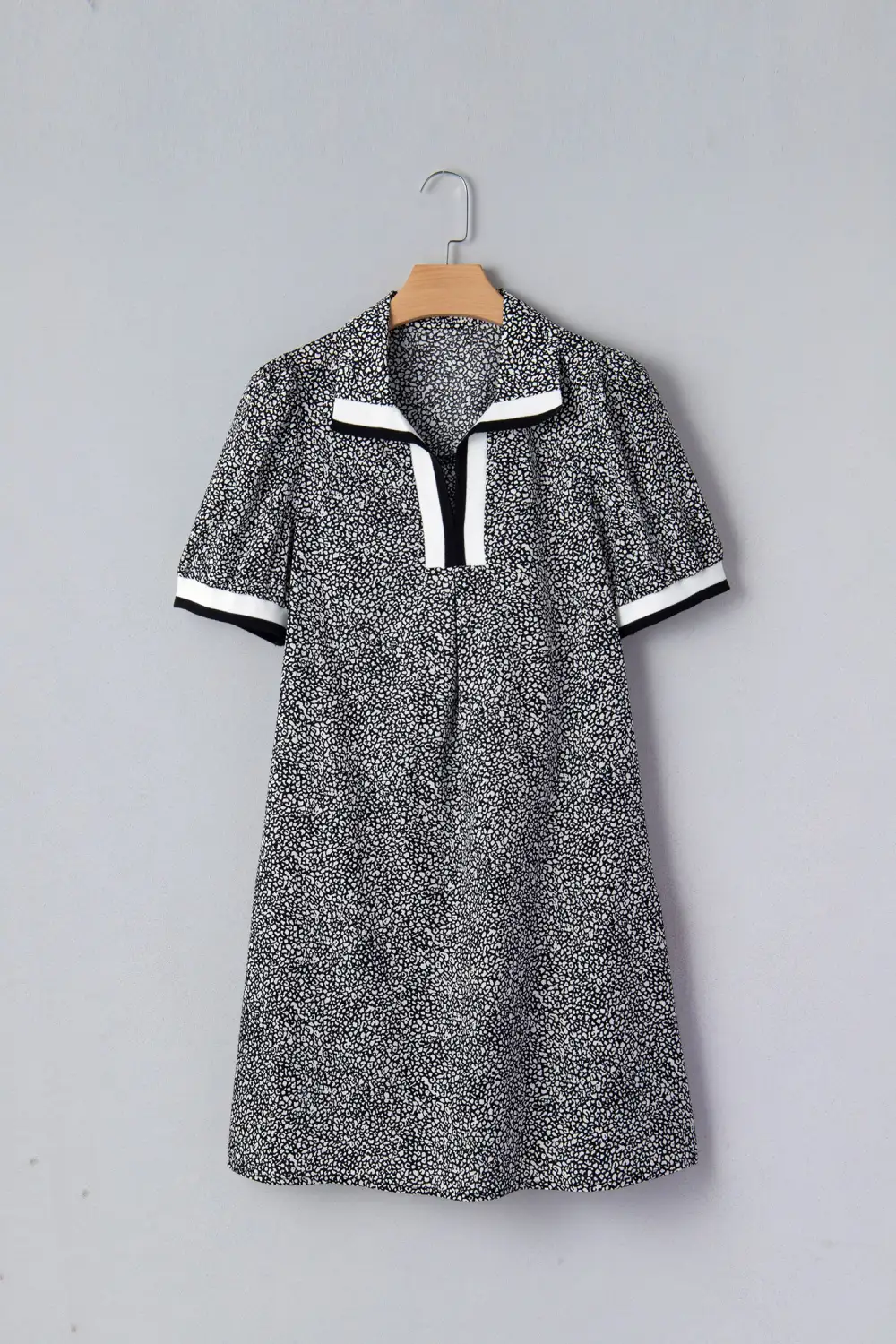 Striped Animal Print Pocketed Dress Casual