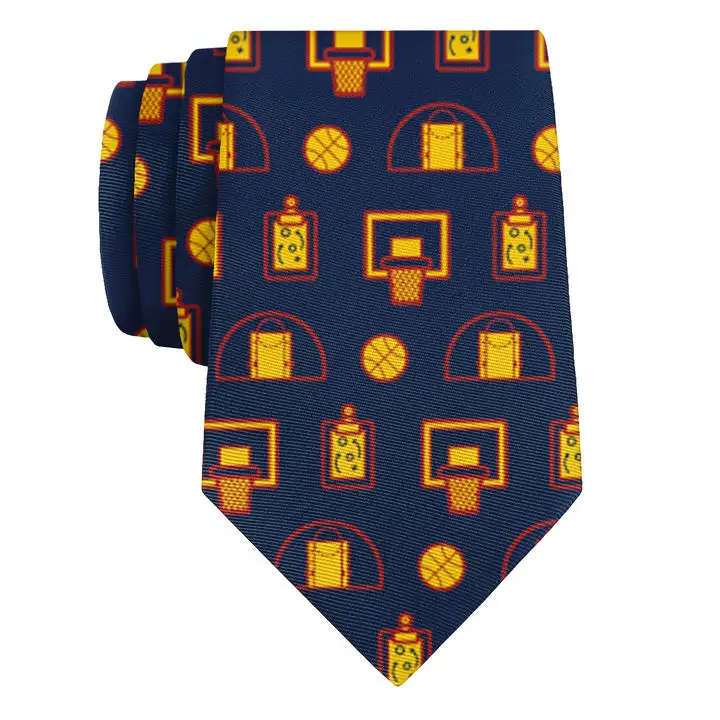 Refined Basketball Motif Necktie