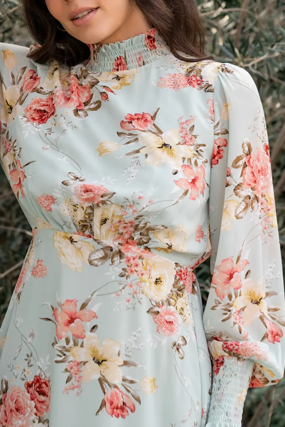 High Neck Temperament Comfortable High Waist  Dress