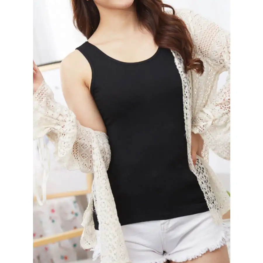 Full Size Scoop Neck Wide Strap Tank