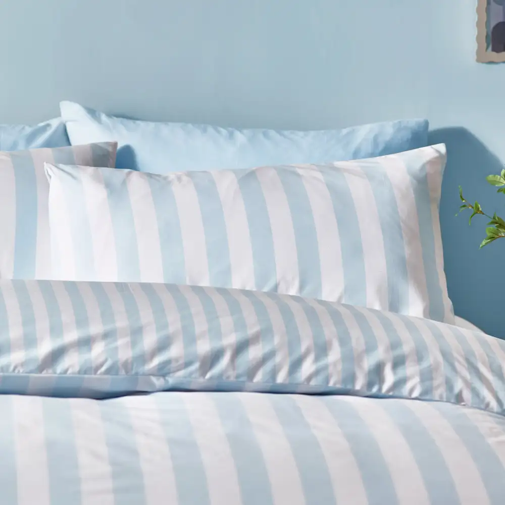 Graceful Bedroom Stripe Cotton Duvet Cover Set