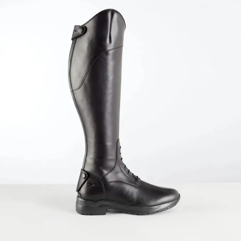 Leather Lace-Up Tall Riding Boots