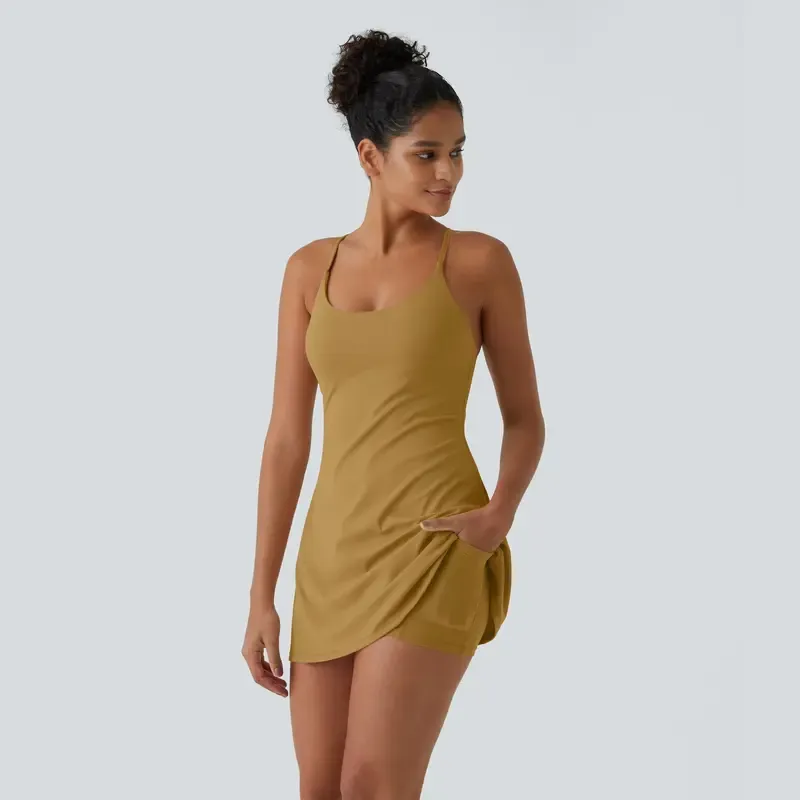 Backless Suede Sports Dress