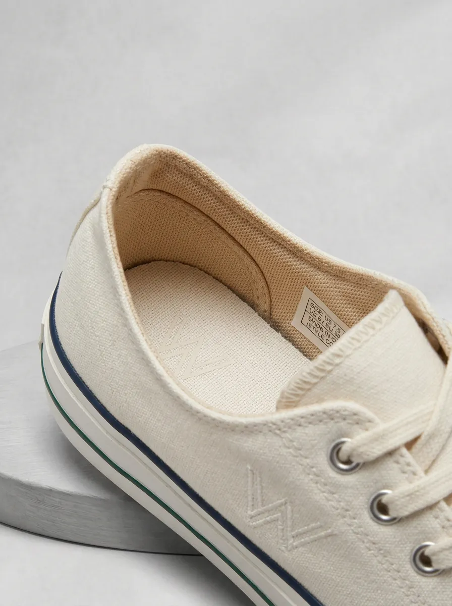 Embroidered-Detail Unisex Low-Top Canvas Sneakers