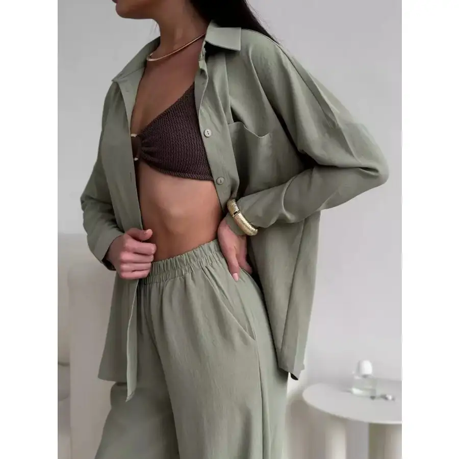 Button Down Shirt and Pants Set