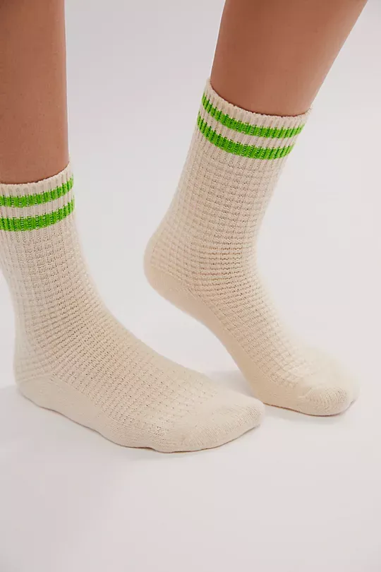 Cozy Stripe Socks Green