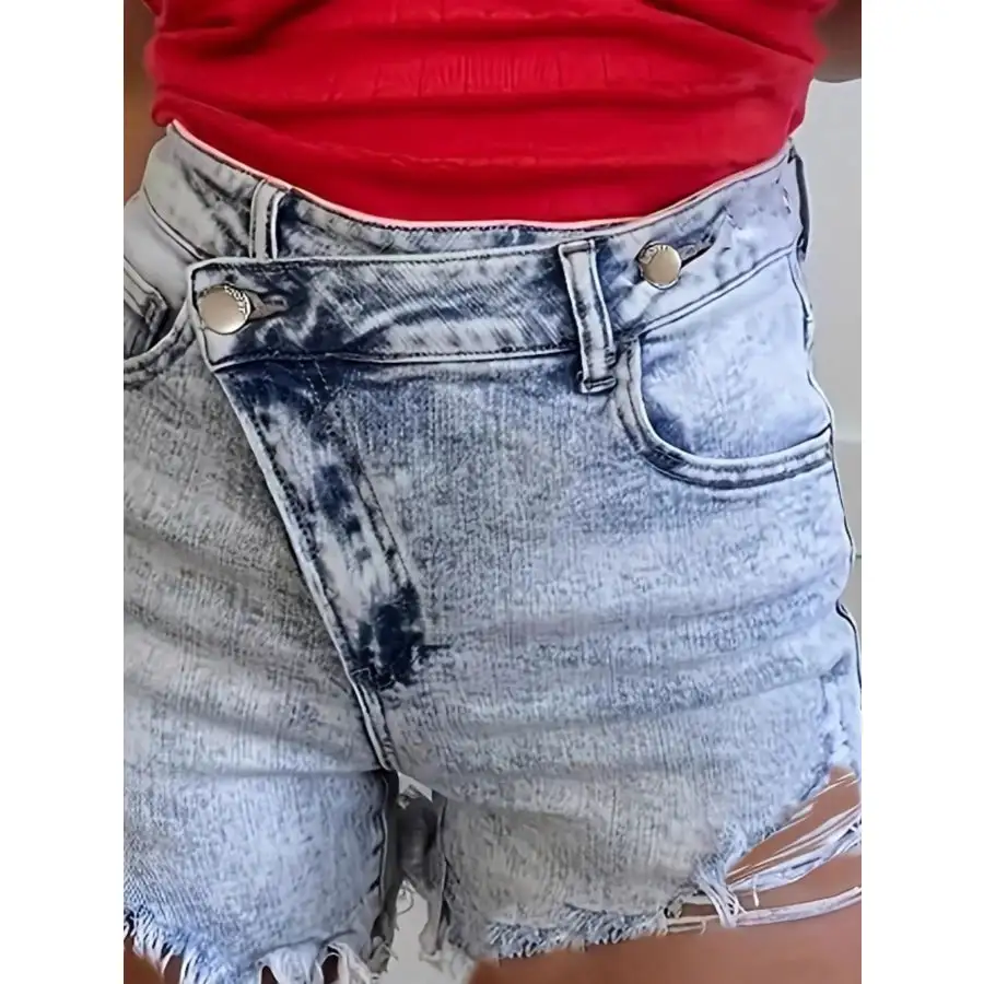 Easygoing Raw Hem Frayed Hem Frayed Distressed Shorts