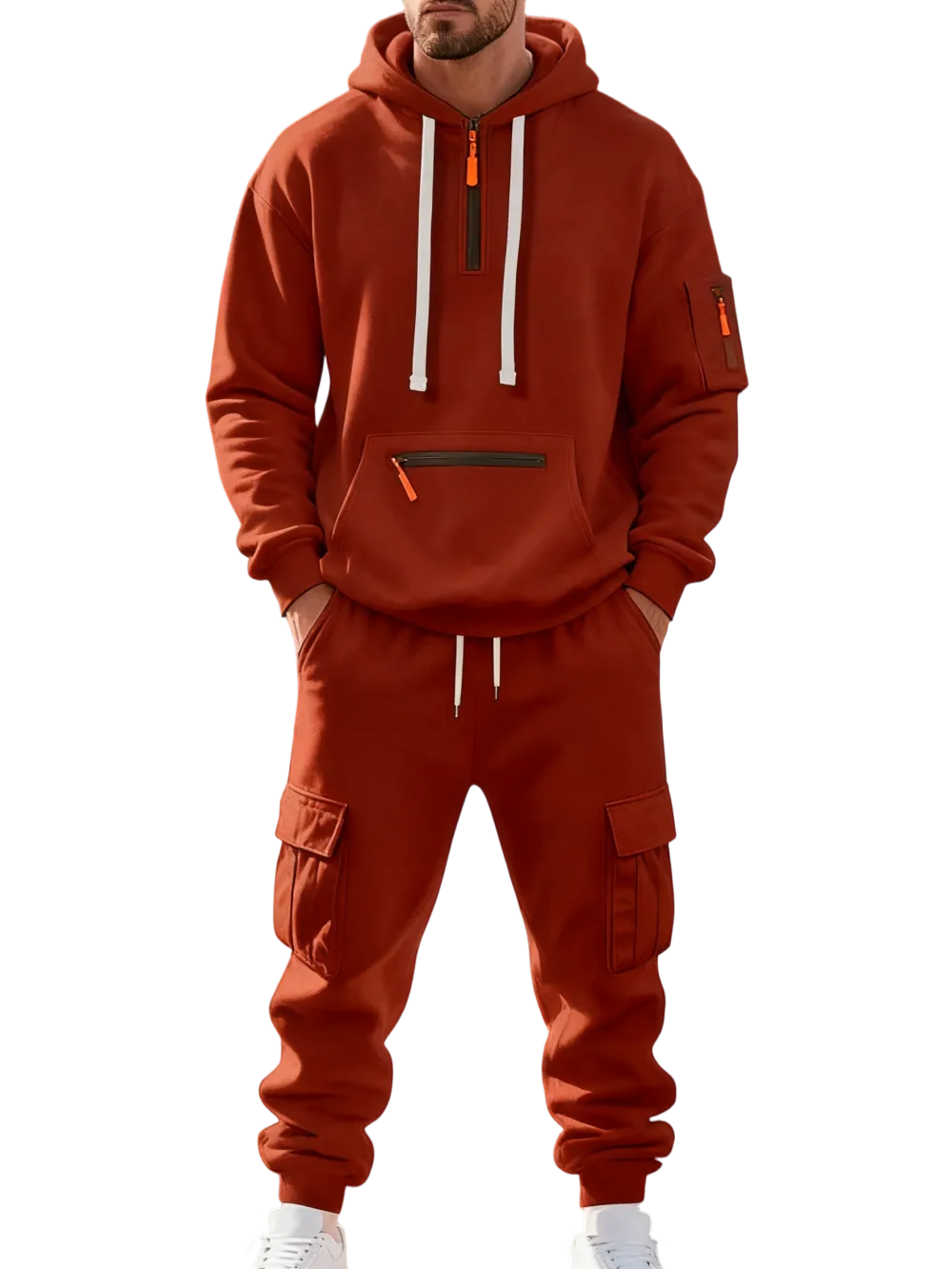 Clearance sale!Men’s Winter Fleece-Lined Set – Warm Casual Workwear Outfit with Multi-Pocket Jacket & Pants
