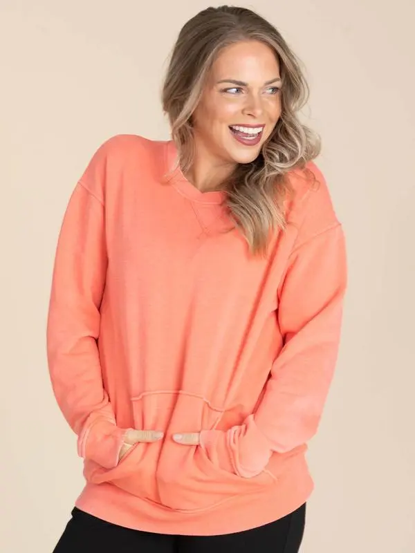 🔥Your Favorite Is Back! Pigment Dyed Cozy Campfire R-Neck Sweatshirt