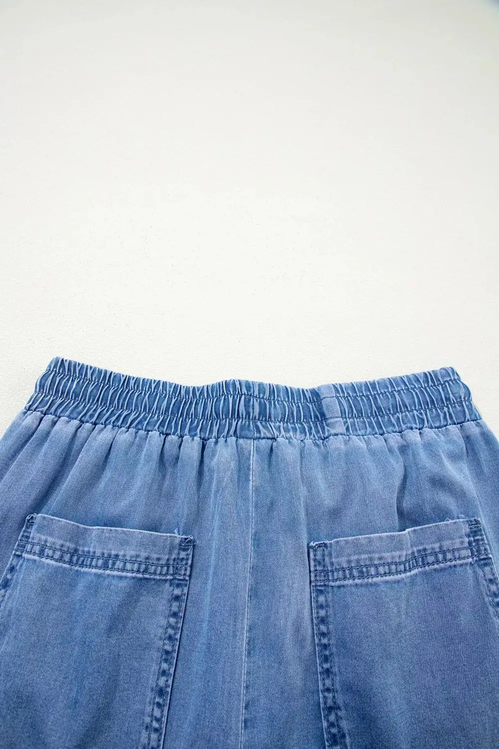Loose Fit Drawstring Elastic Waist Denim Jeans