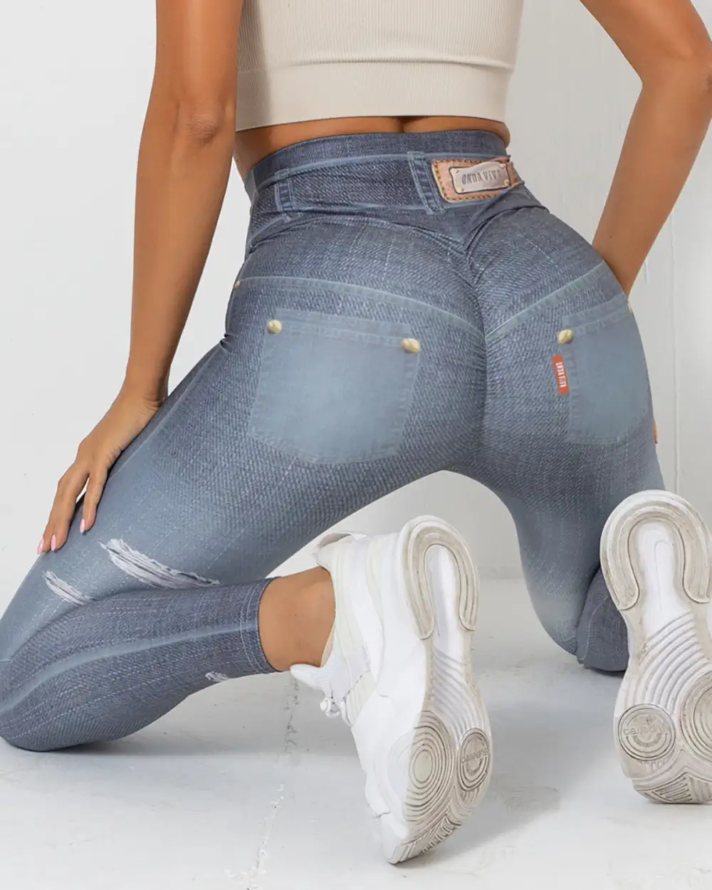 Active Scrunch Denim Yoga Pants