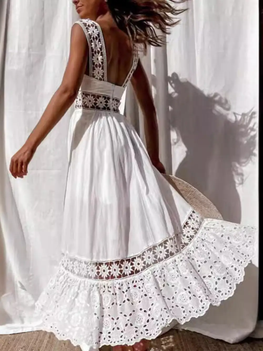 Crochet Sleeveless Midi Dress