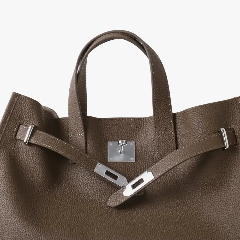 Open Top Soft Grain Shoulder Bag