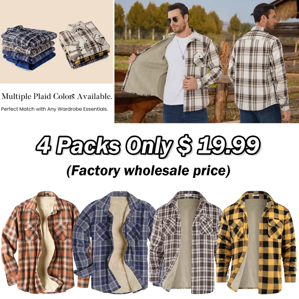 Men’s Sherpa Lined Flannel Shirt Jacket – Warm. Rugged. Ready for Anything.