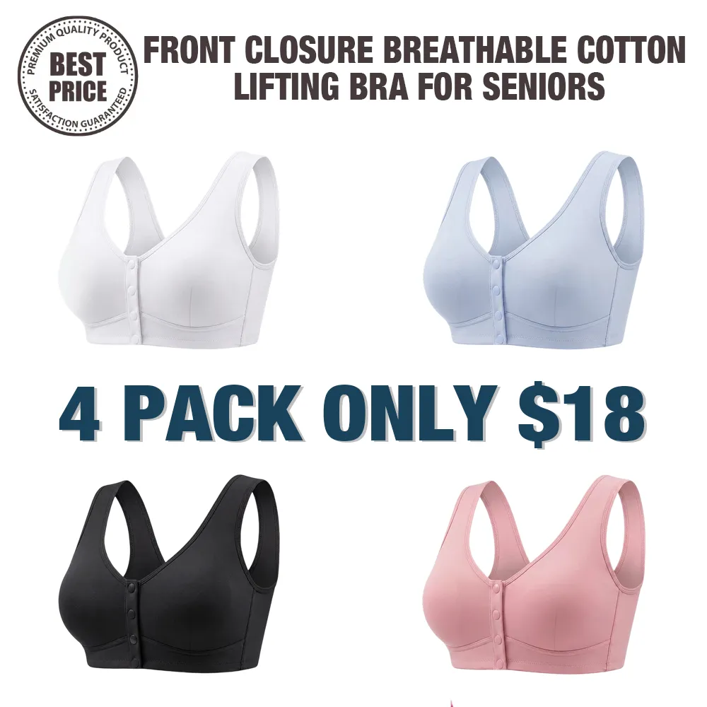 🔥Last Day💥Front Closure Breathable Cotton Lifting Bra for Seniors🔥8-Pack Only $24