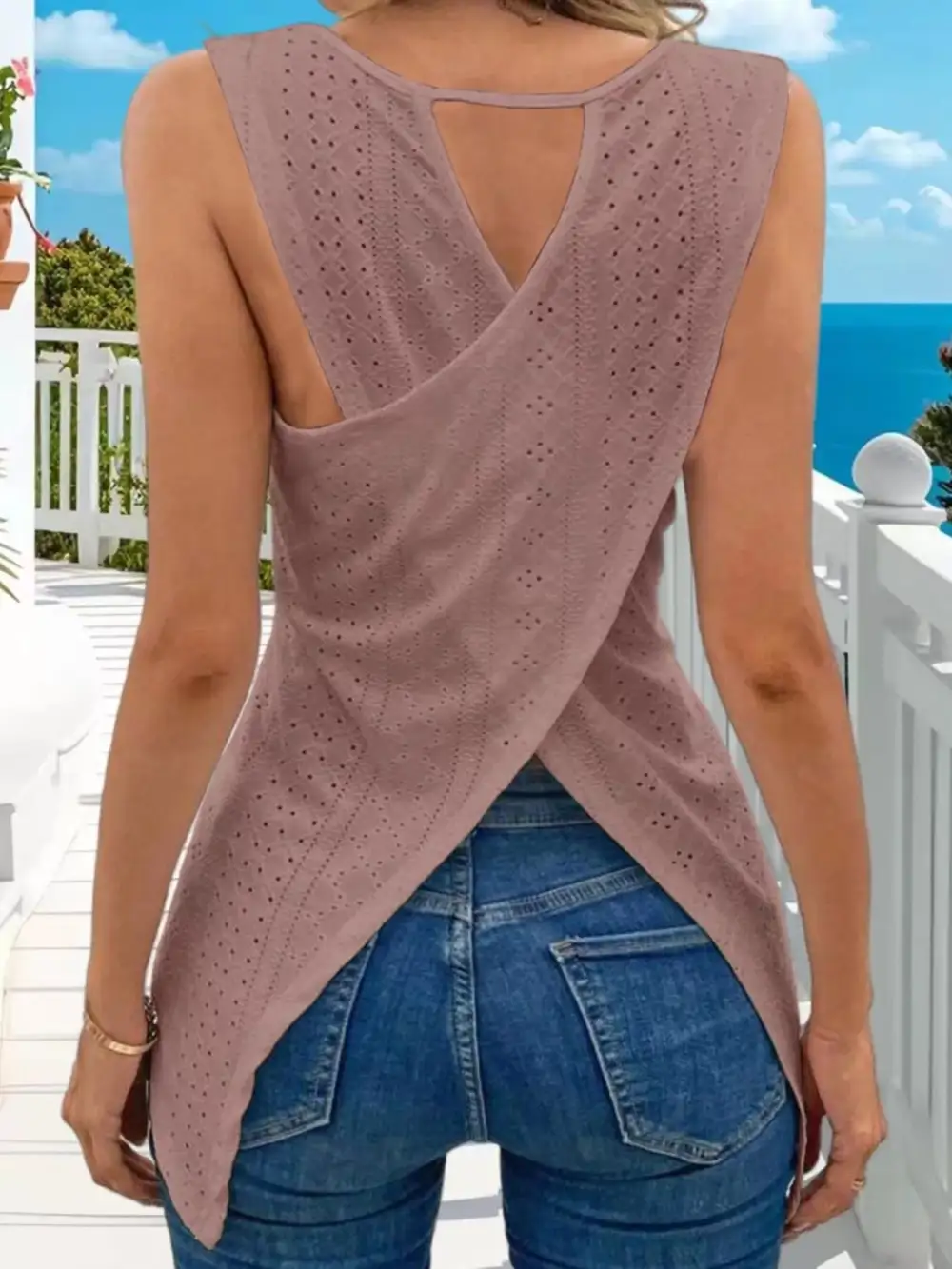 Hollow Out Knit Tank Top