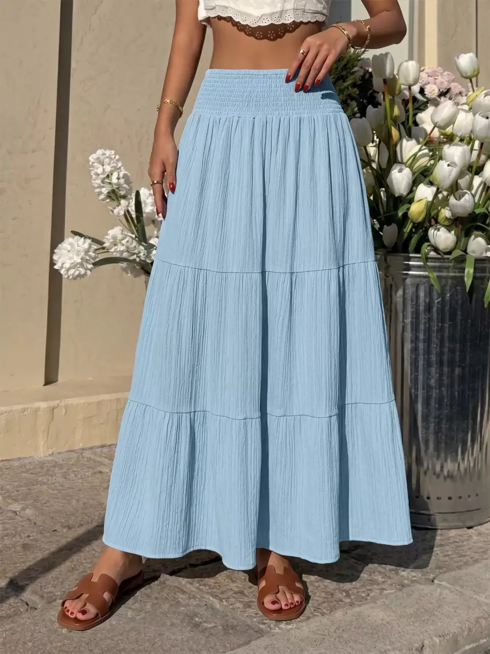 Easy Ruched Smocked Skirt