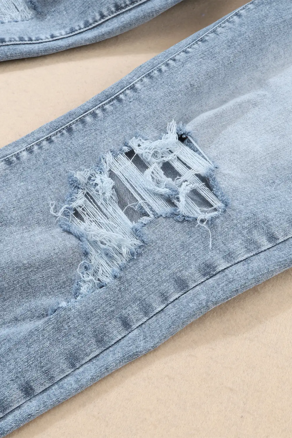 Frayed Slim Fit High Waist Denim Jeans