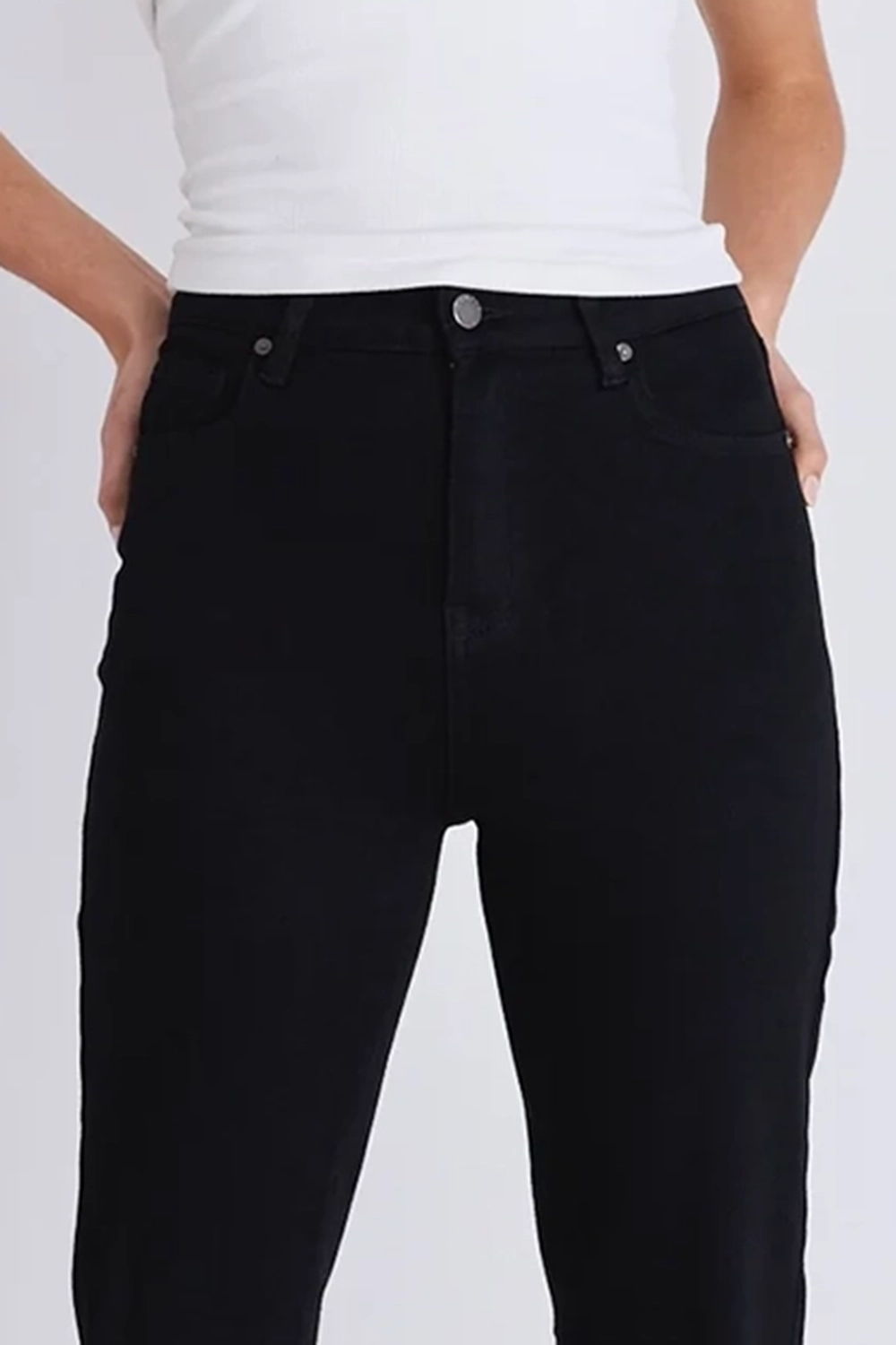 Black High - Waist Straight Jeans