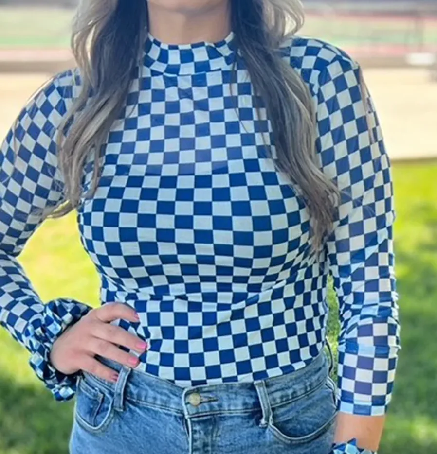 Checkered Mesh Tee