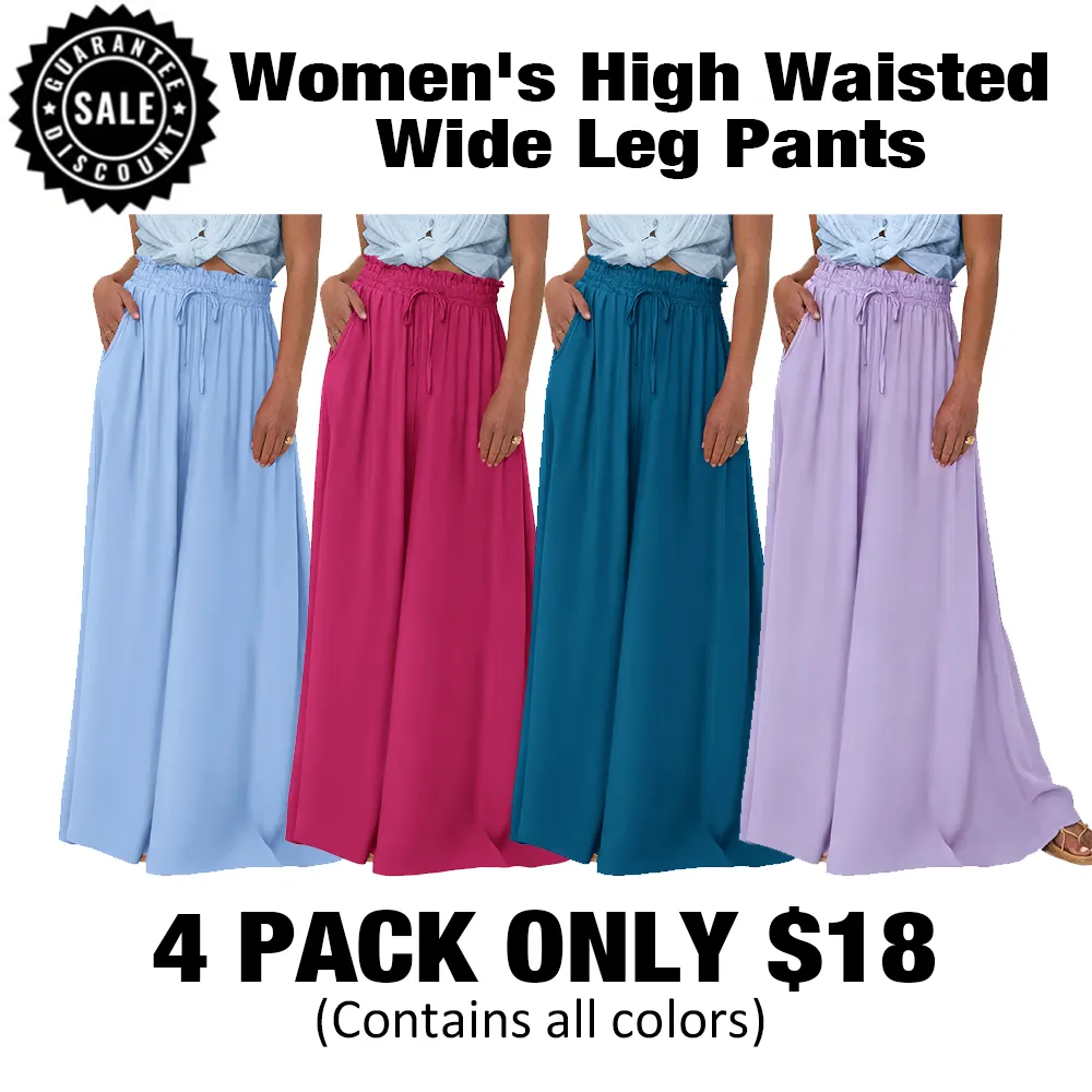 Women's High WaistedWide Leg Pants-🔥8-Pack- Only $24