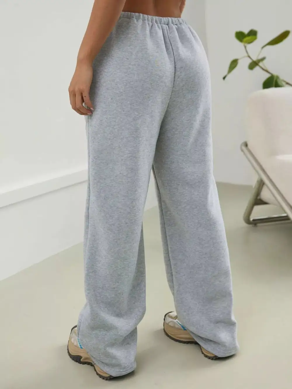 High-Waist Wide-Leg Drawstring Pocketed Sweatpants
