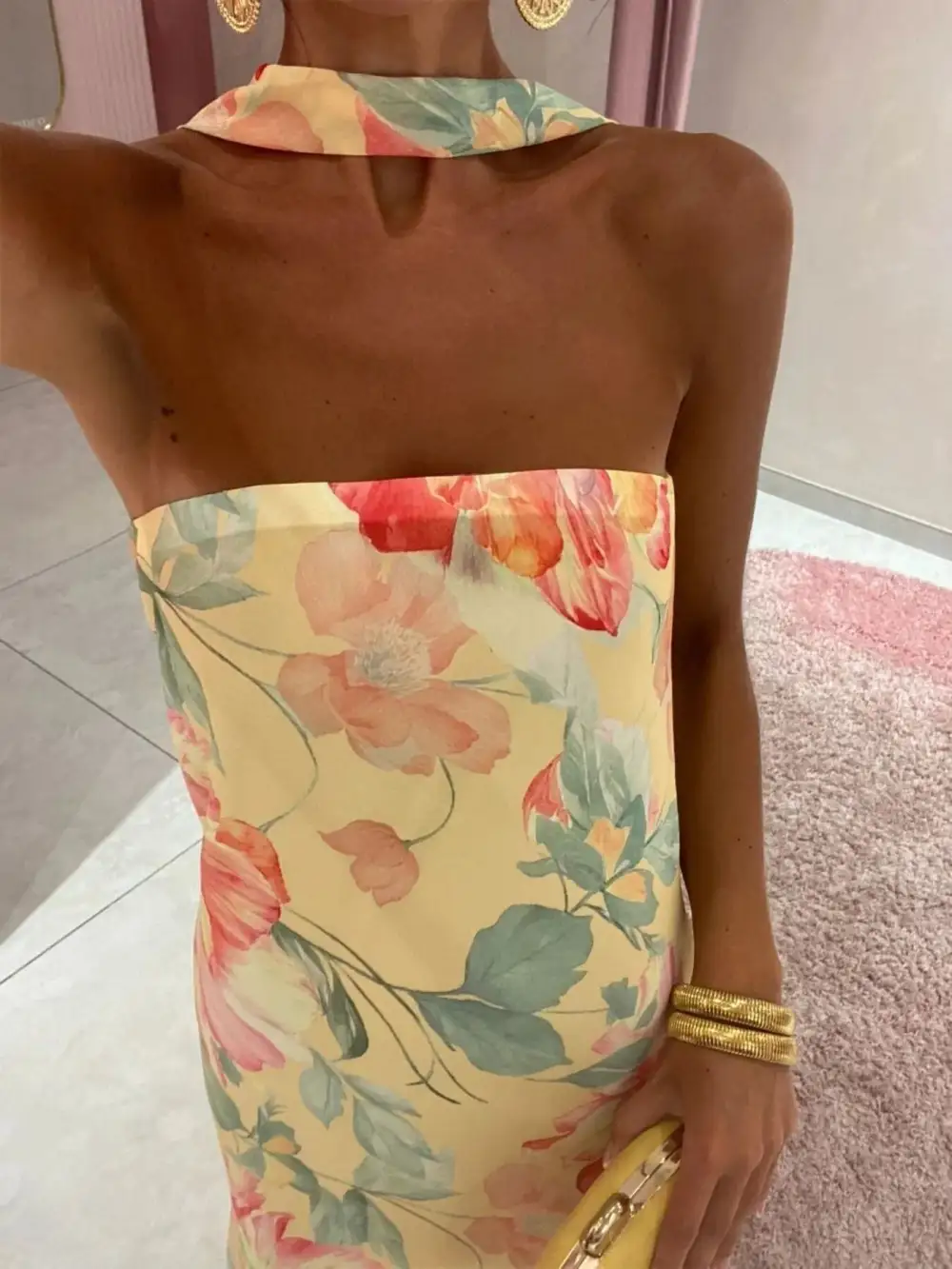 Smooth Finish Printed Maxi Dress