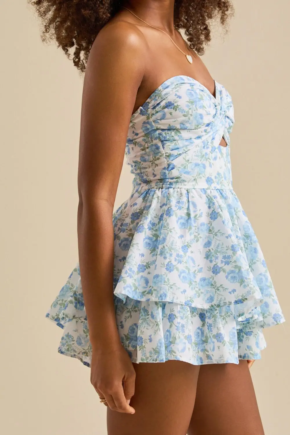 Strapless Floral Romper