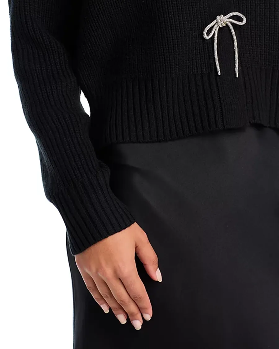 Sparkly Bow Embellished Cardigan