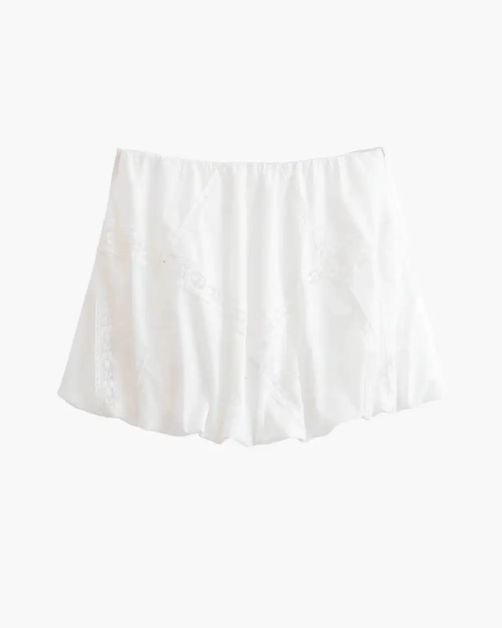 Lightweight Lace Cotton Blend Embroidered Skirt