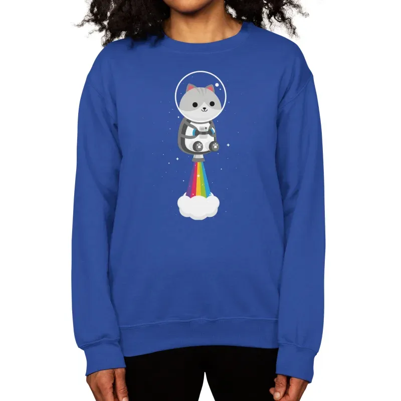 Rainbow Jetpack Astronaut Cat Sweatshirt