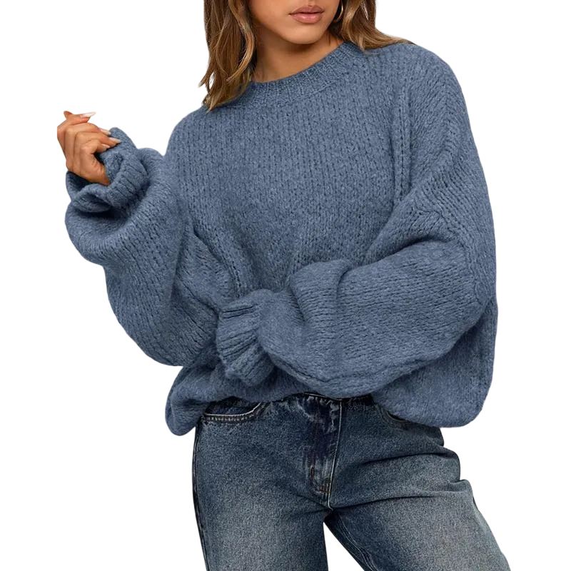 Women's Oversized Sweater Crewneck Long Sleeve