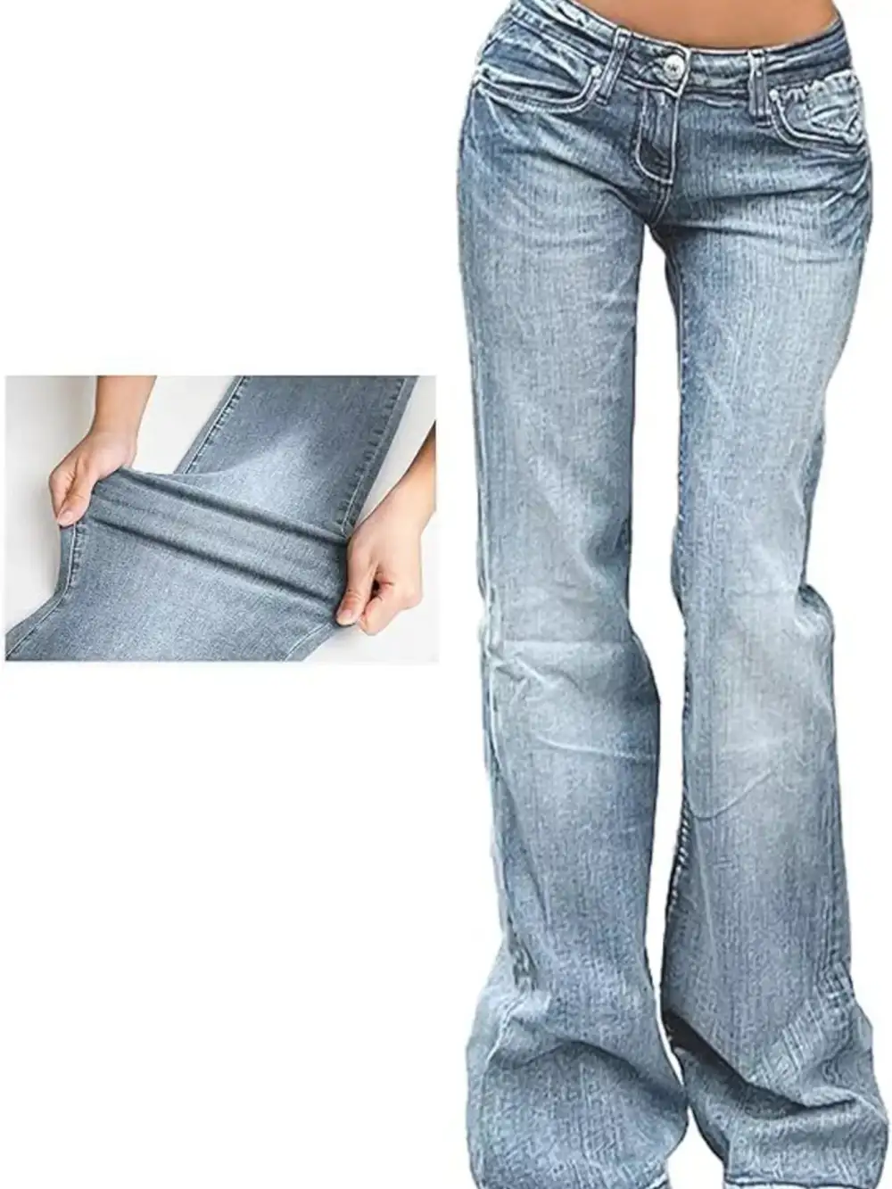 Modern Low Rise Flare Leg Denim Jeans