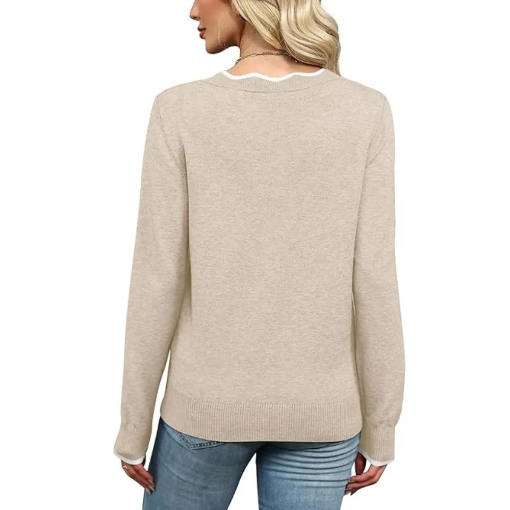 Women's Soft V-Neck Pullover Sweater