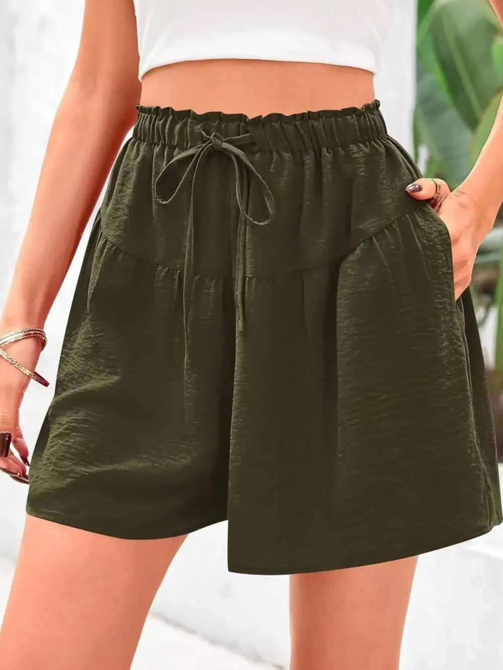 Casual Drawstring High-Waist Relaxed Shorts