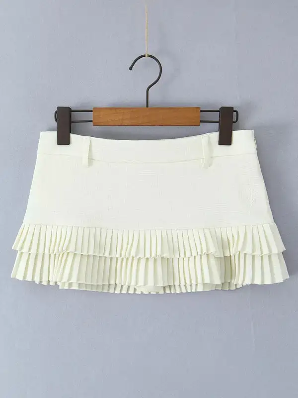 Practical Pleated Pocket Detail Skirt