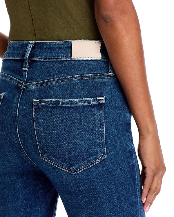 Blue Straight Leg Raw Edge Jeans