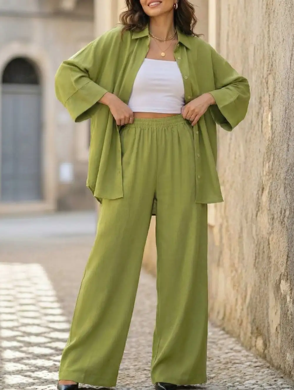 Relaxed Pants Two Piece Set