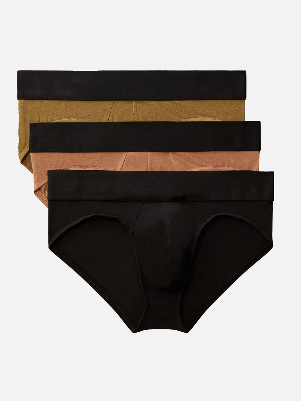 Three Pairs Of Men'S Black-Trimmed Underwear