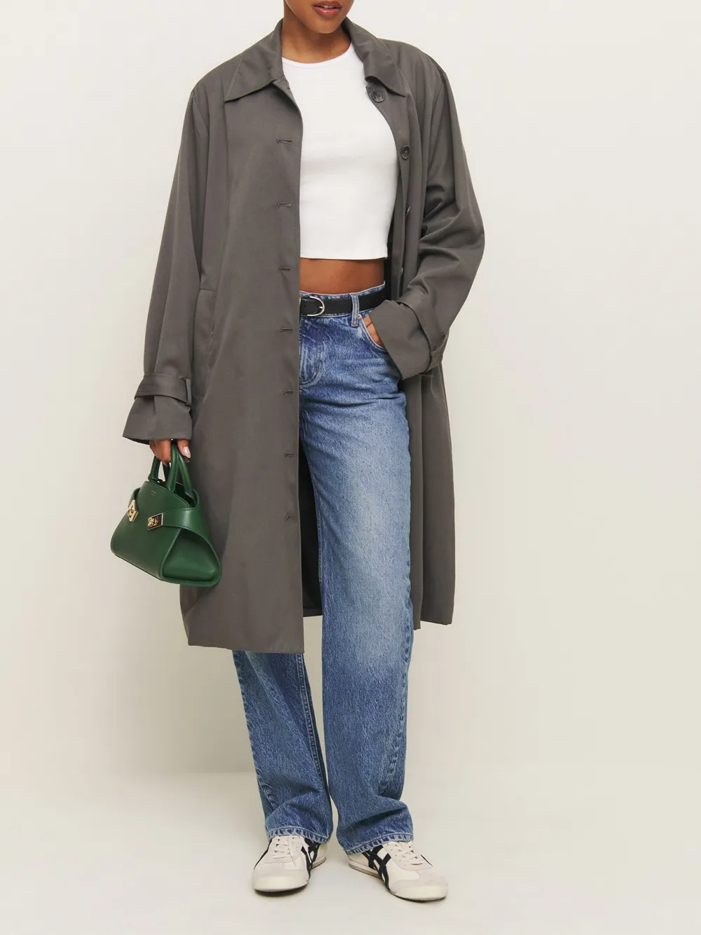 Cropped Crew Neck Knit Top