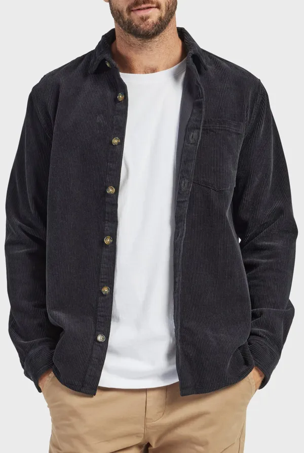 Lebowski Cord Overshirt-Navy