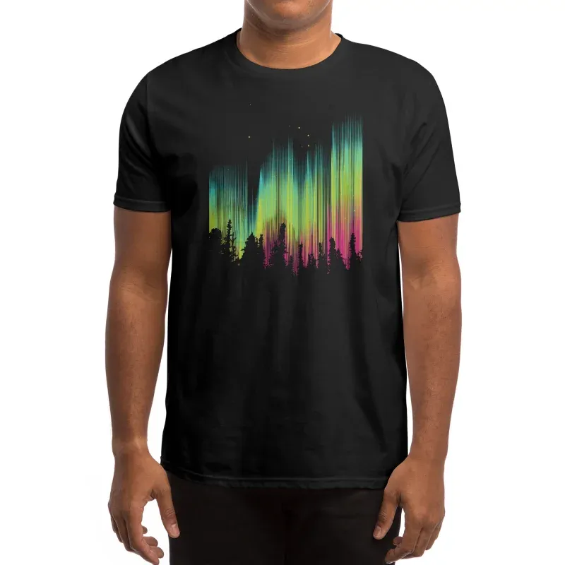 Fashionable Aurora Print Men's Short Sleeve