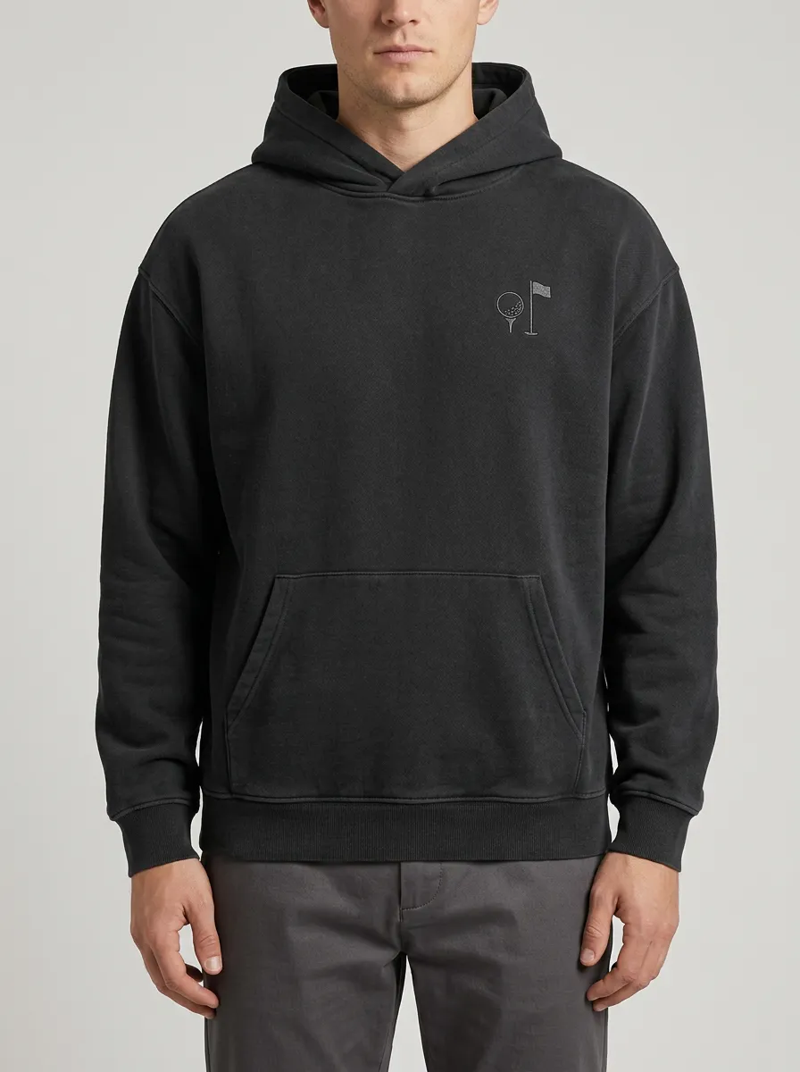 Performance Golf-Ball Flag-Motif Golf Casual Hoodie