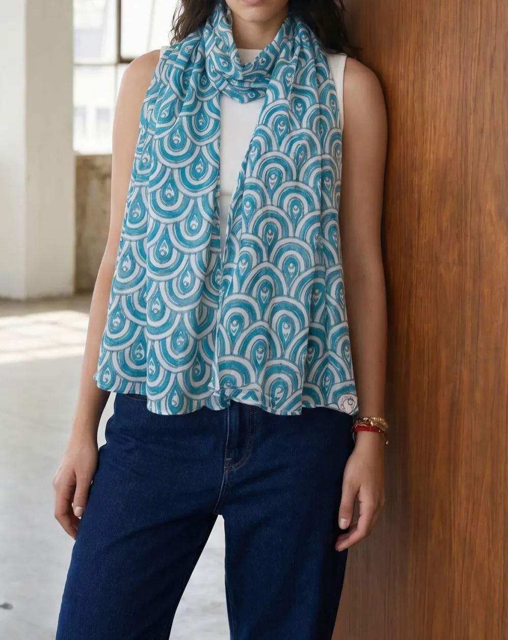 Peacock Teal Scarf