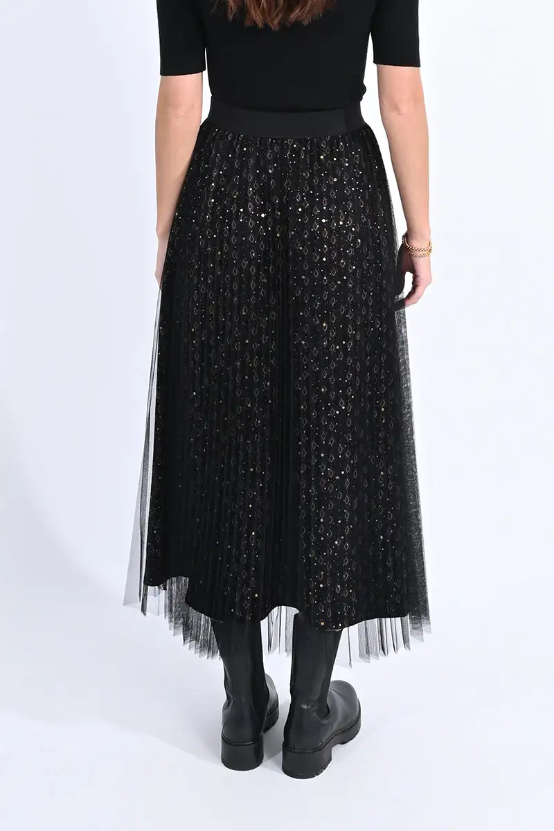 Mesh Woven Midi Skirt