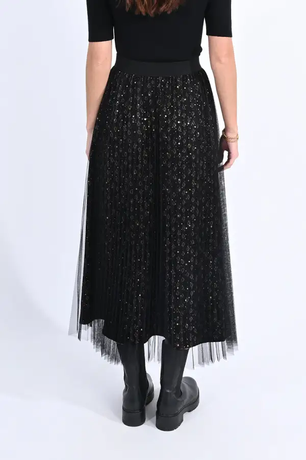 Mesh Woven Midi Skirt
