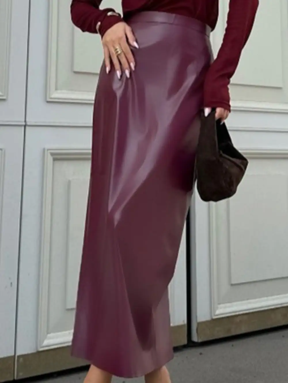 Faux Leather Pencil Skirt