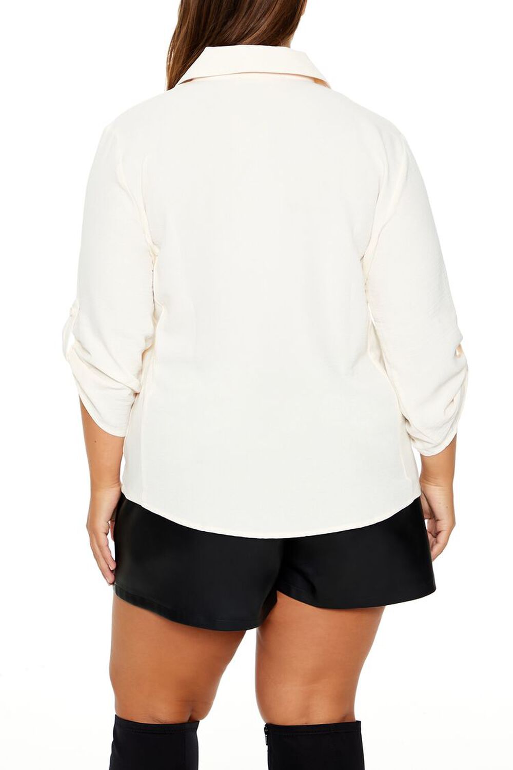 Plus Size Roll-Tab Sleeve Shirt