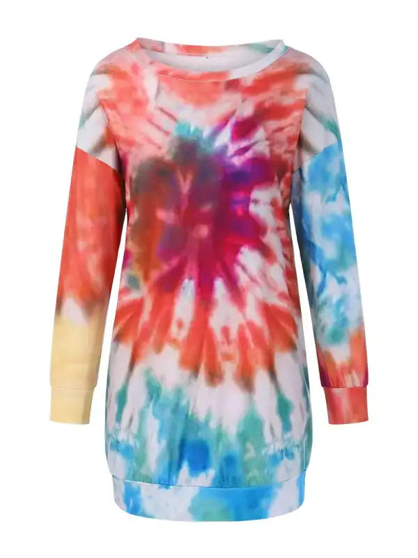 Crew Neck Long Sleeve Maxi Dress